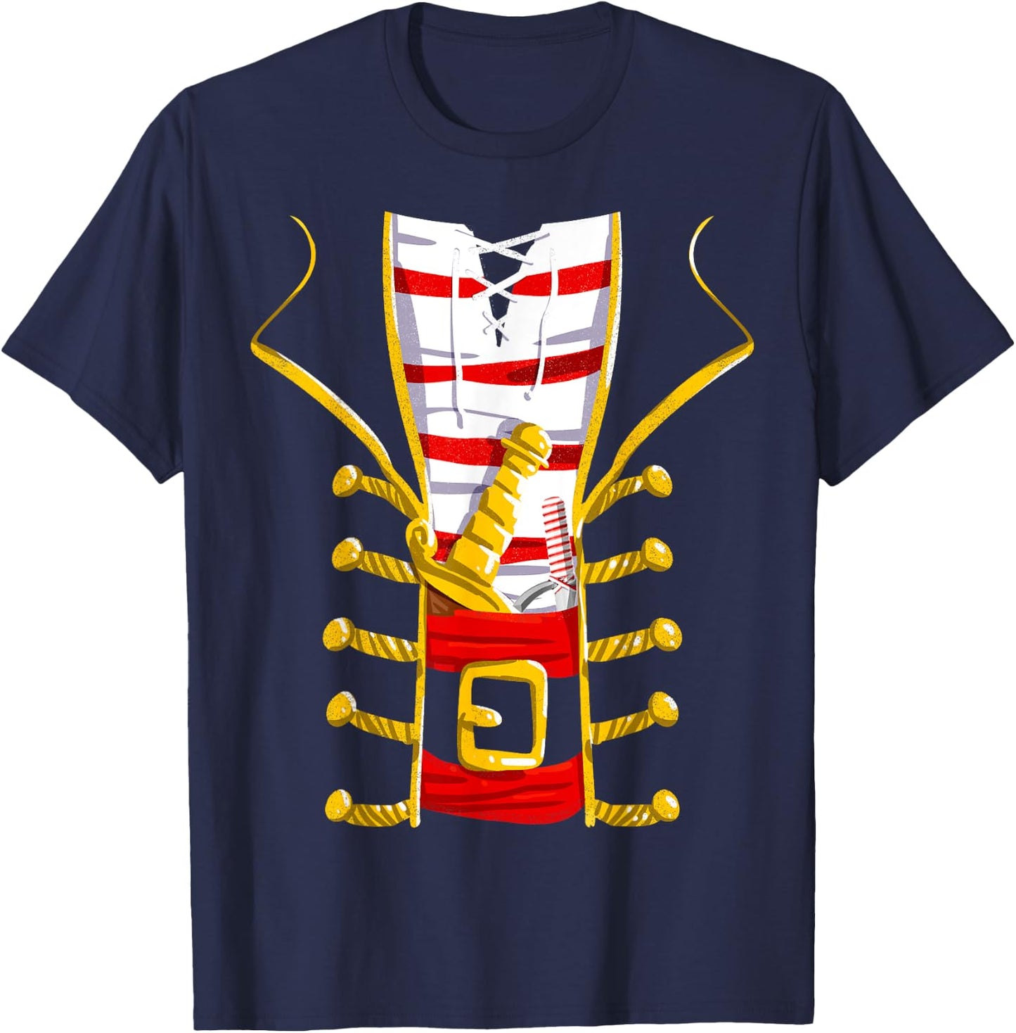 Pirate Costume Shirt Buccaneer Pirate T-Shirt - T-Shirt | Navy