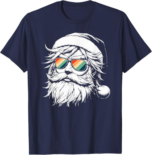 Cool Christmas Santa Claus Kids Boys Teens Merry Rizzmas T-Shirt - T-Shirt | Navy