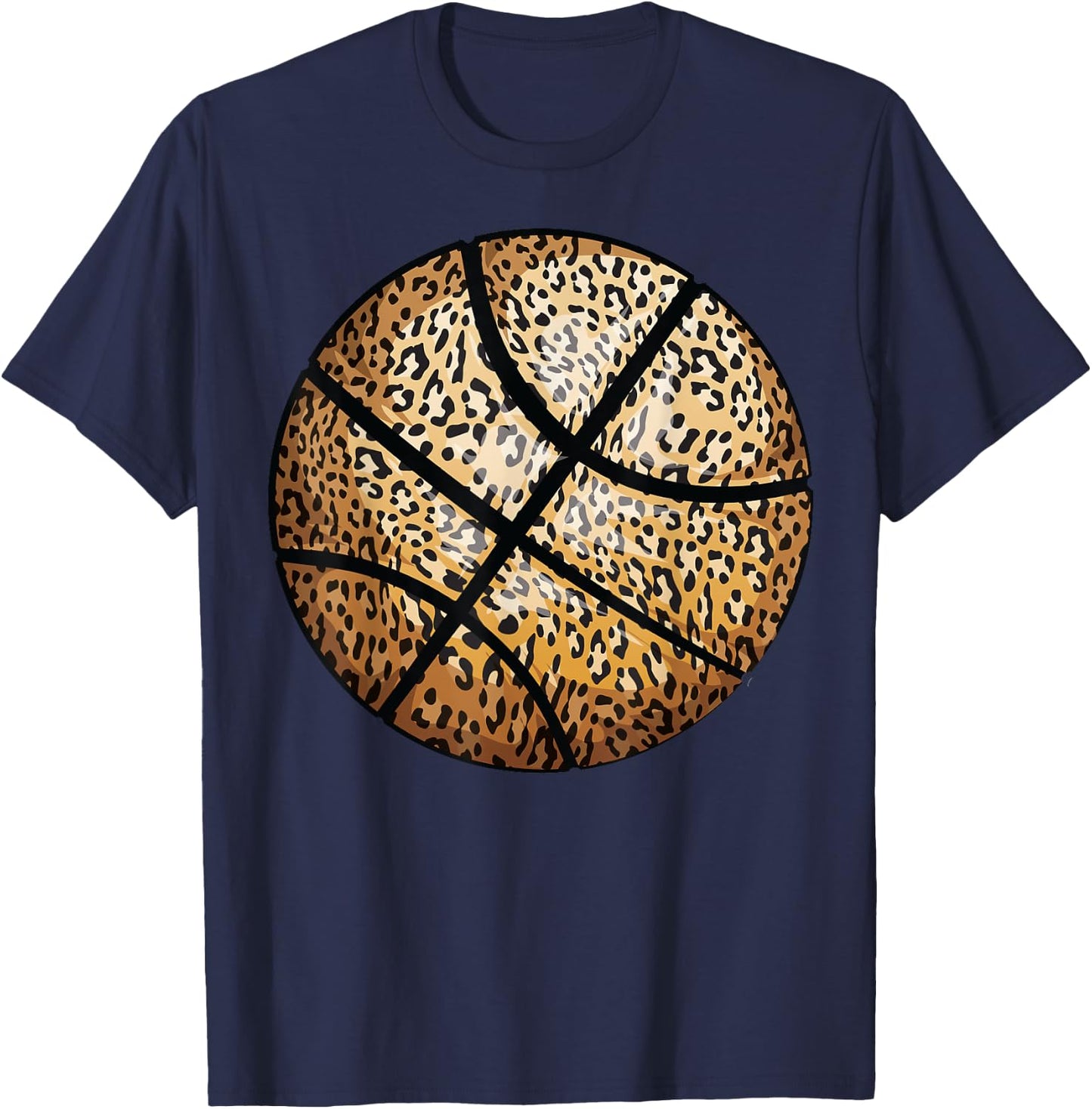 Funny Leopard Print Basketball Gift | Cool Best Team Lovers T-Shirt - T-Shirt | Navy