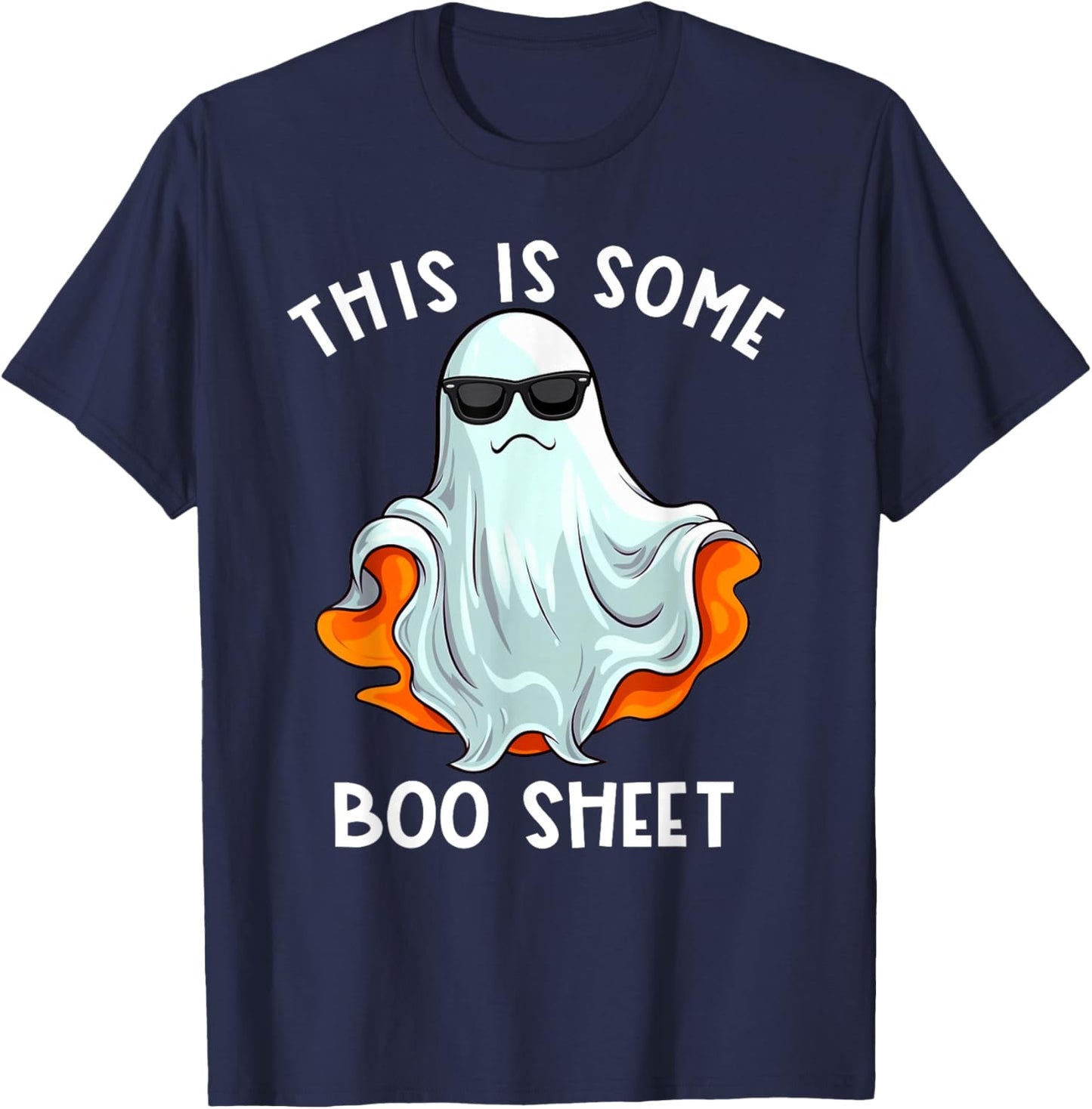 Halloween Retro Boo Ghost This Is Some Boo Sheet T-Shirt - T-Shirt | Navy