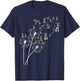 Dandelion Schnauzer Flower, Floral Miniature Schnauzer Tree T-Shirt - T-Shirt | Navy