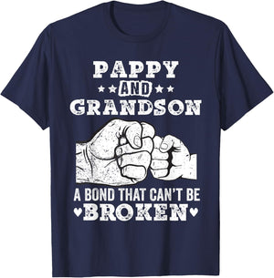 pappy and grandson a bond that cant be broken Grandpa gift T-Shirt - T-Shirt | Navy