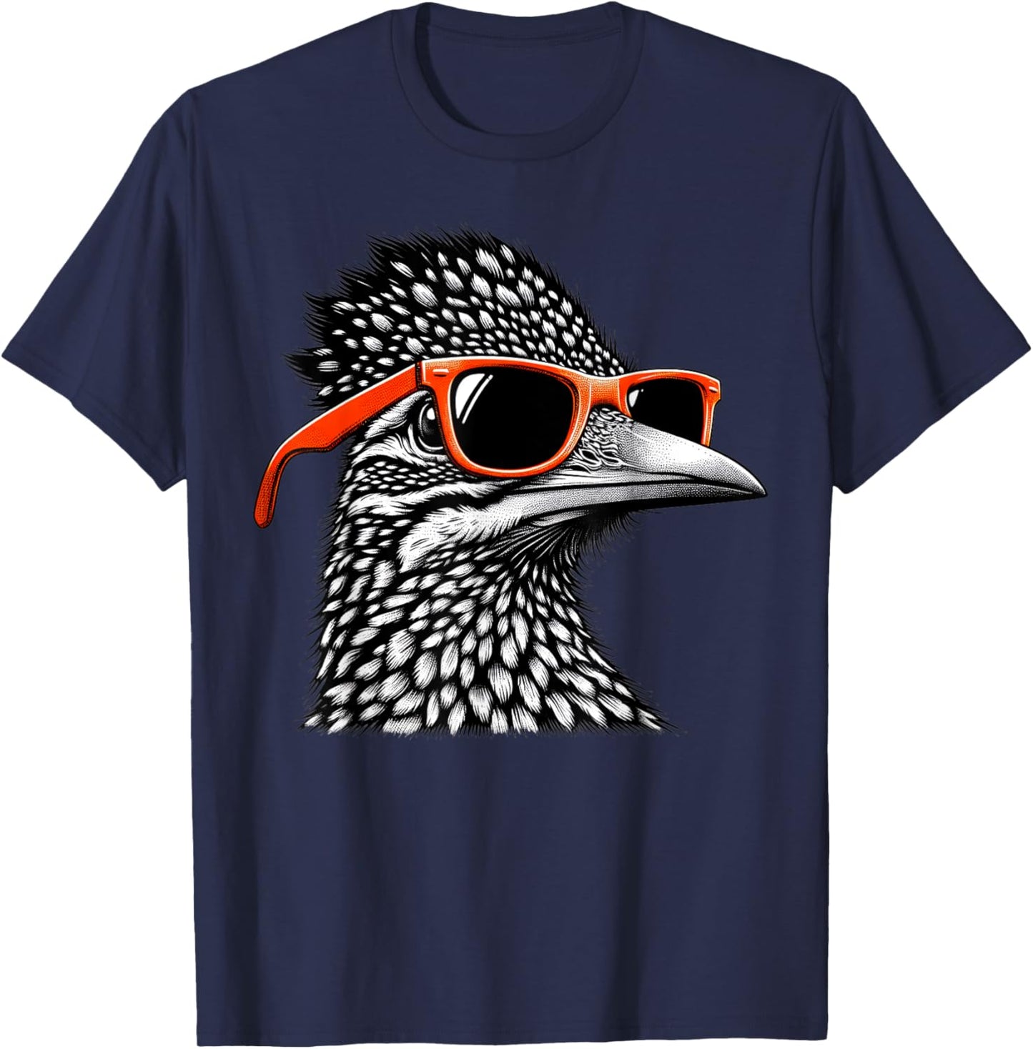 Cool Roadrunner Bird Wearing Sunglasses Graphic Art T-Shirt - T-Shirt | Navy