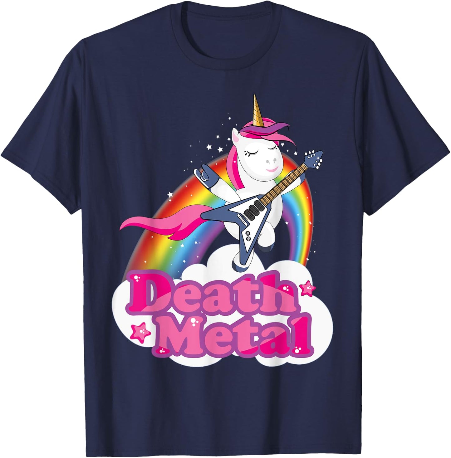 Cutte Heavy Metal Death Metal Unicorn T-Shirt - T-Shirt | Navy
