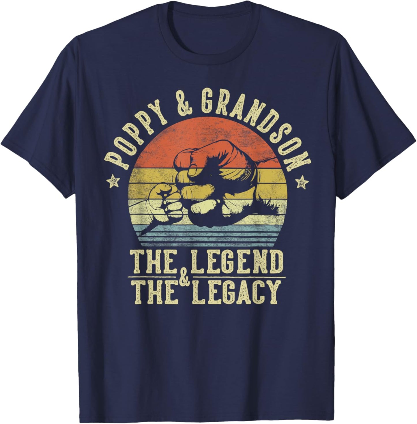 Poppy and Grandson The Legend And The Legacy Gifts Poppy T-Shirt - T-Shirt | Navy