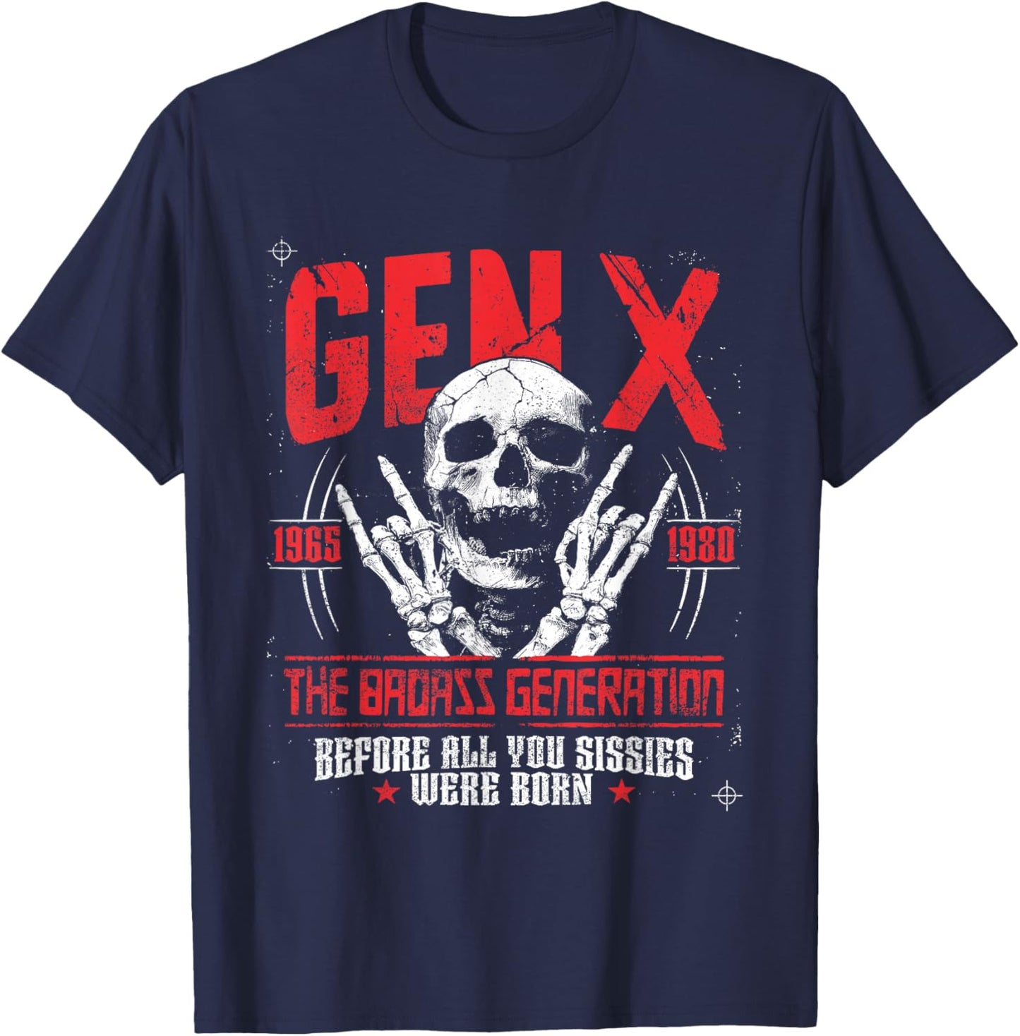 Gen X Badass Generation Punk Rock Sull Spruch T-Shirt - T-Shirt | Navy