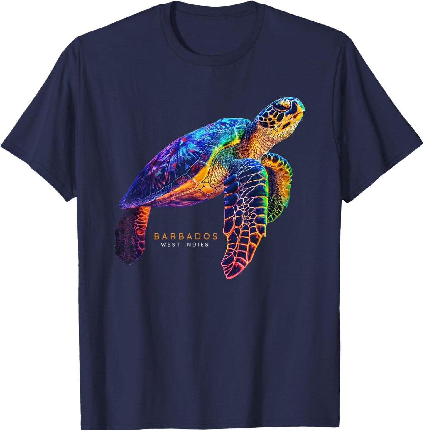Sea Turtle Barbados Beach Ocean West Indies Vintage Men Women T-Shirt - T-Shirt | Navy