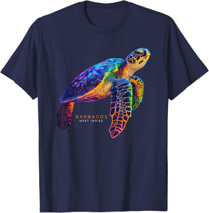 Sea Turtle Barbados Beach Ocean West Indies Vintage Men Women T-Shirt - T-Shirt | Navy