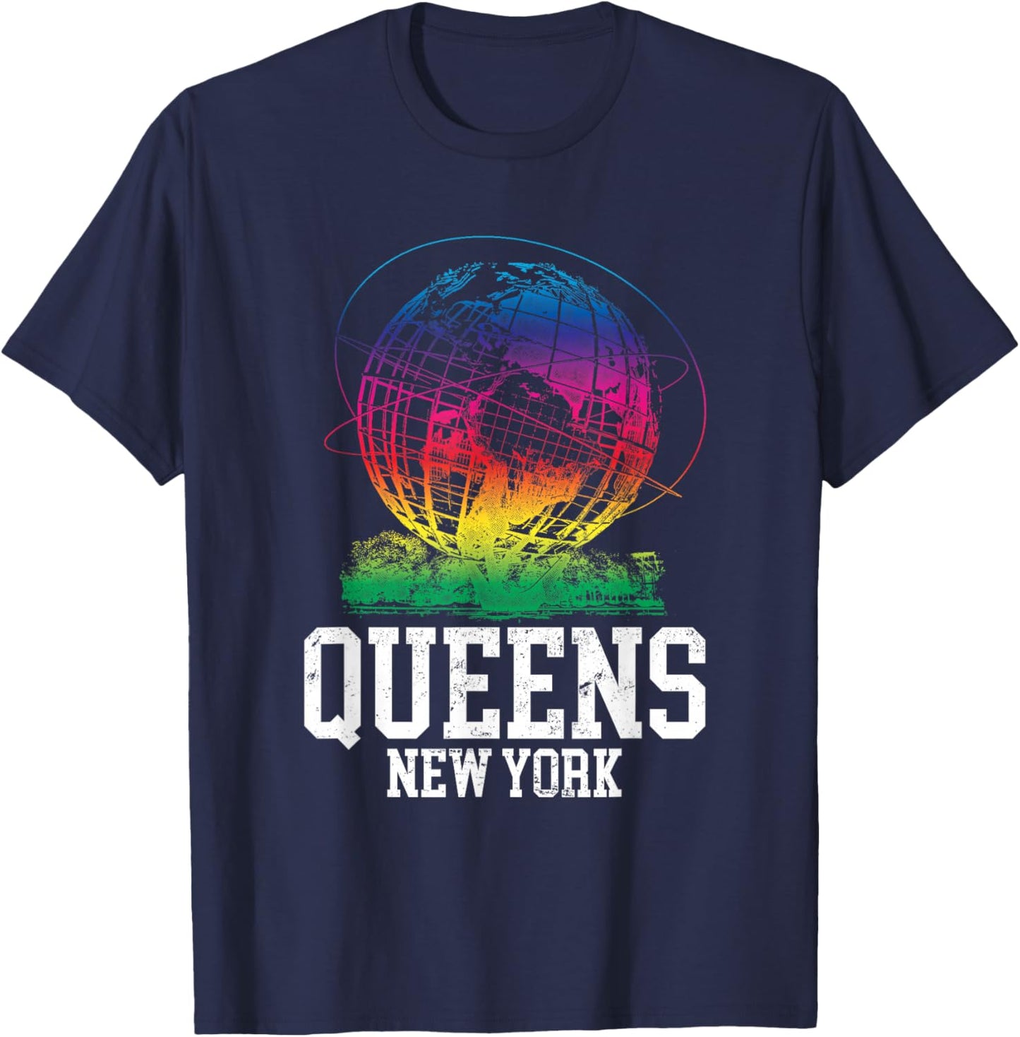 Queens New York - Flushing Meadows - World's Fair Unisiphere T-Shirt - T-Shirt | Navy