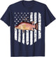 Black White American Flag Hogfish 4th Of July Fish Women Men T-Shirt - T-Shirt | Navy