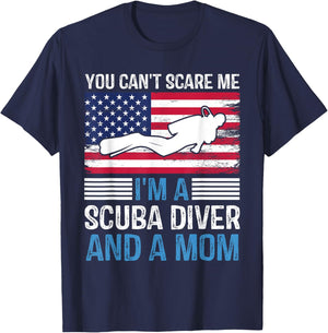 Divers Scuba Diving Mask Snorkel Fins American Flag USA Women Kids Men T-Shirt - T-Shirt | Navy