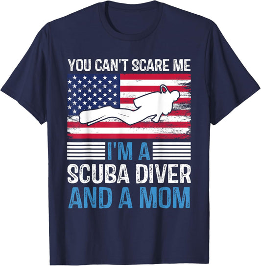 Divers Scuba Diving Mask Snorkel Fins American Flag USA Women Kids Men T-Shirt - T-Shirt | Navy