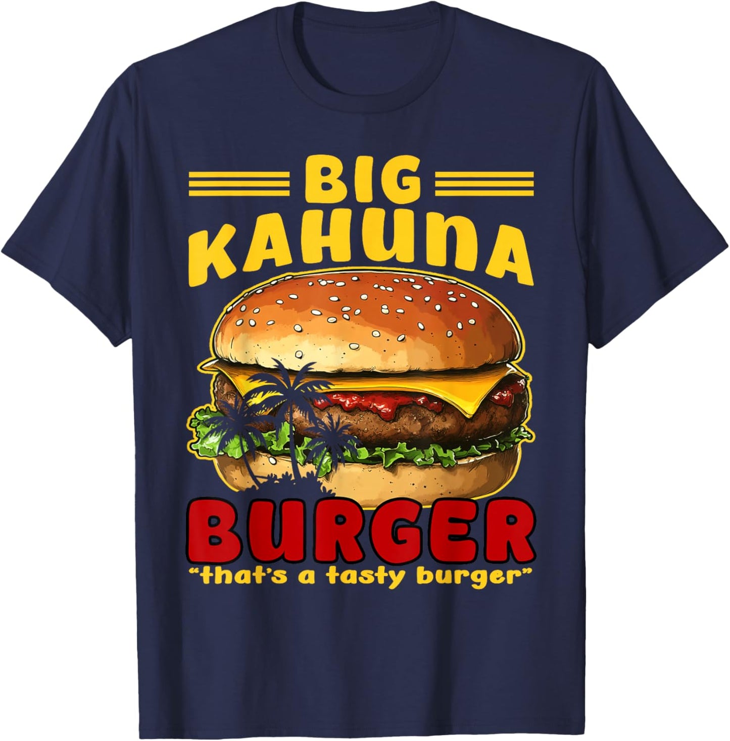 Retro Burger Kingpin Tasty Grill Graphic Cool Food T-Shirt - T-Shirt | Navy