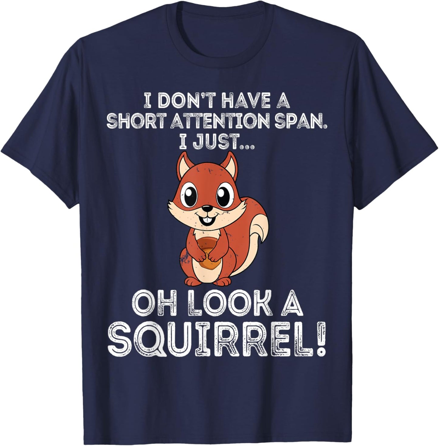 Funny ADHD Squirrel Design Women Chipmunk Pet Lovers T-Shirt - T-Shirt | Navy
