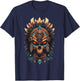Ancient Aztec Skull King Shaman Mask Mexican Calavera Mayan T-Shirt - T-Shirt | Navy