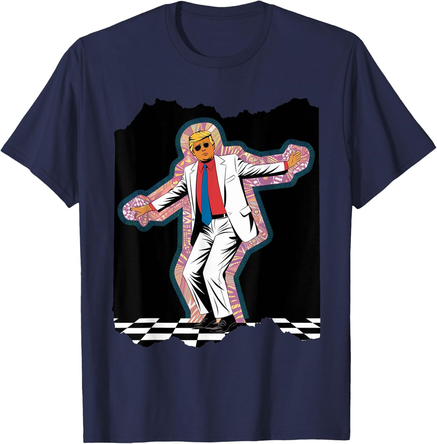 Funny Donald Trump Disco Dancing 60s 70s 80s President T-Shirt - T-Shirt | Navy