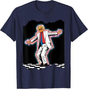 Funny Donald Trump Disco Dancing 60s 70s 80s President T-Shirt - T-Shirt | Navy