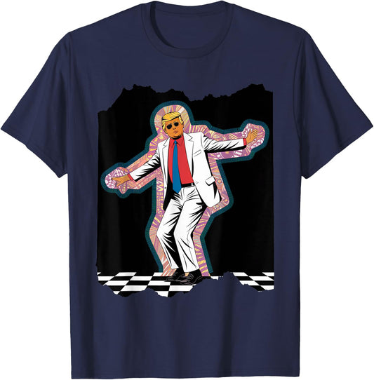 Funny Donald Trump Disco Dancing 60s 70s 80s President T-Shirt - T-Shirt | Navy