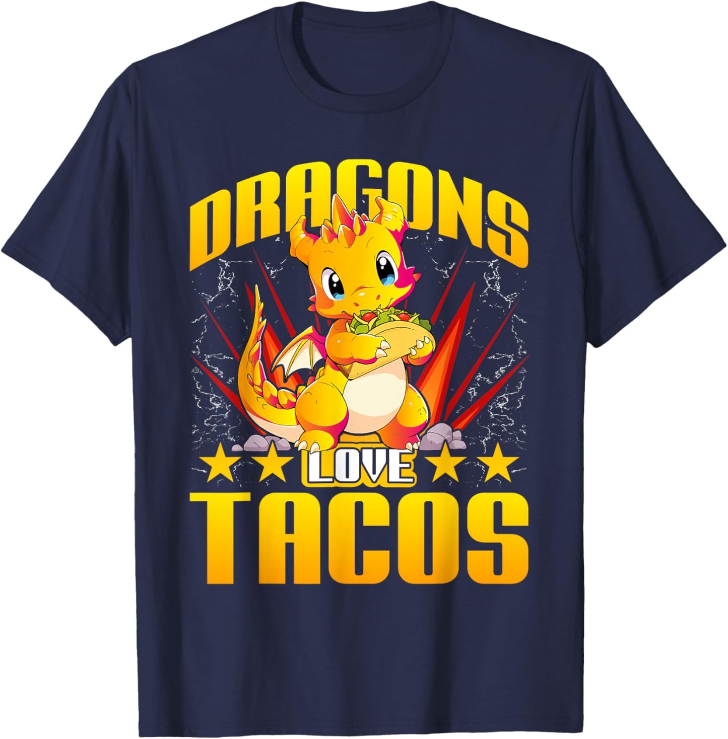Dragons Love Tacos Shirt Adult Kids Dragon Lovers T-Shirt - T-Shirt | Navy