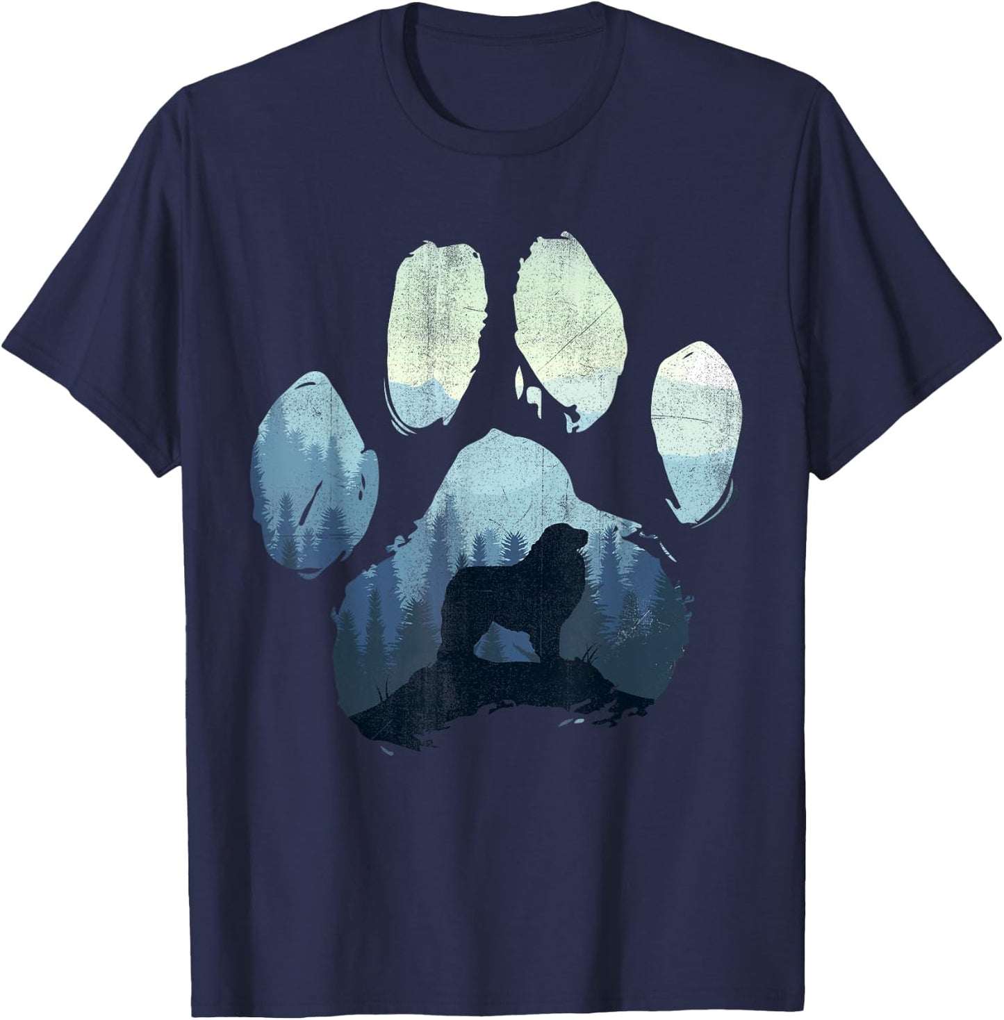 Great Pyrenees Dog Paw Mom Dad Mountains T-Shirt - T-Shirt | Navy