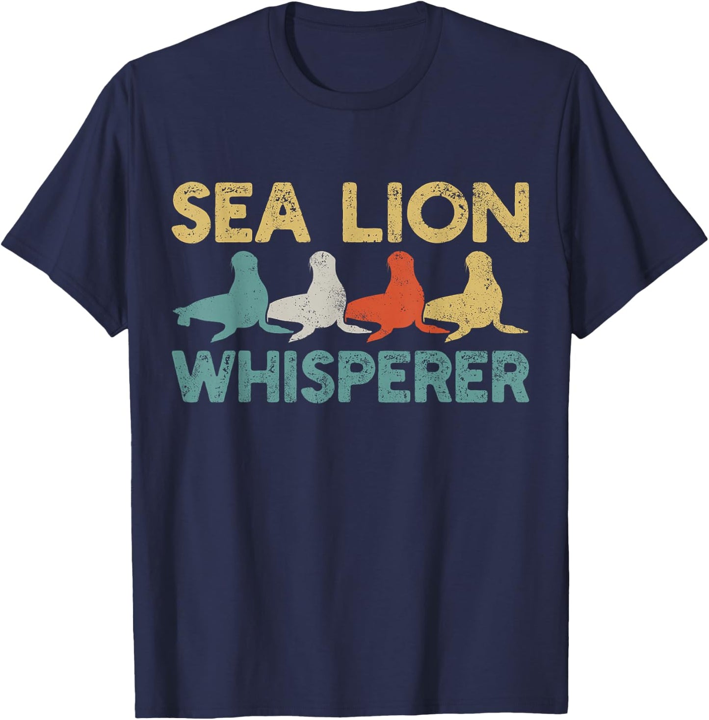 Sea Lion Retro T-Shirt - T-Shirt | Navy