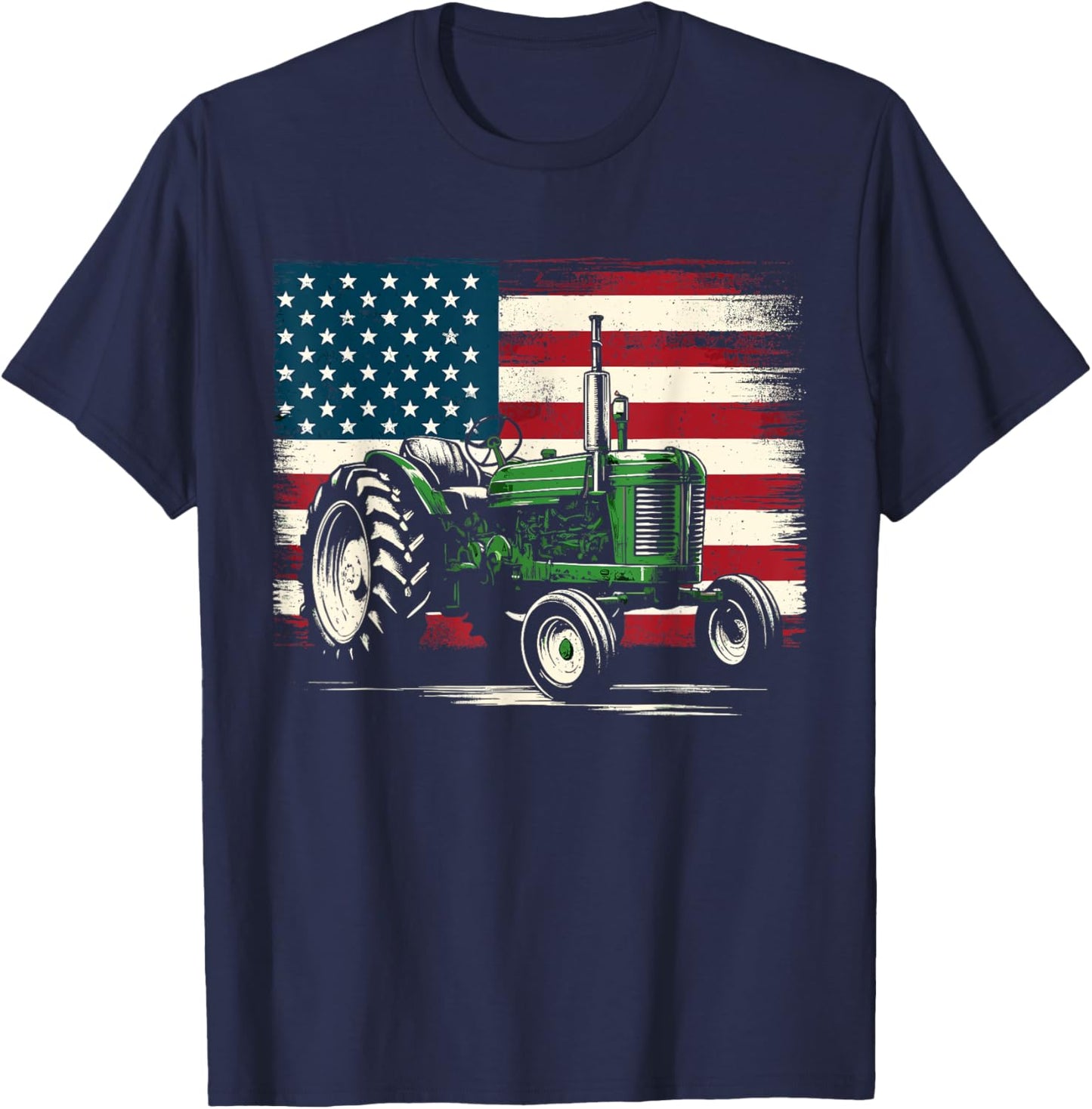Agriculture Farm Tractor USA Flag Retro American Farm USA Kids Men T-Shirt - T-Shirt | Navy
