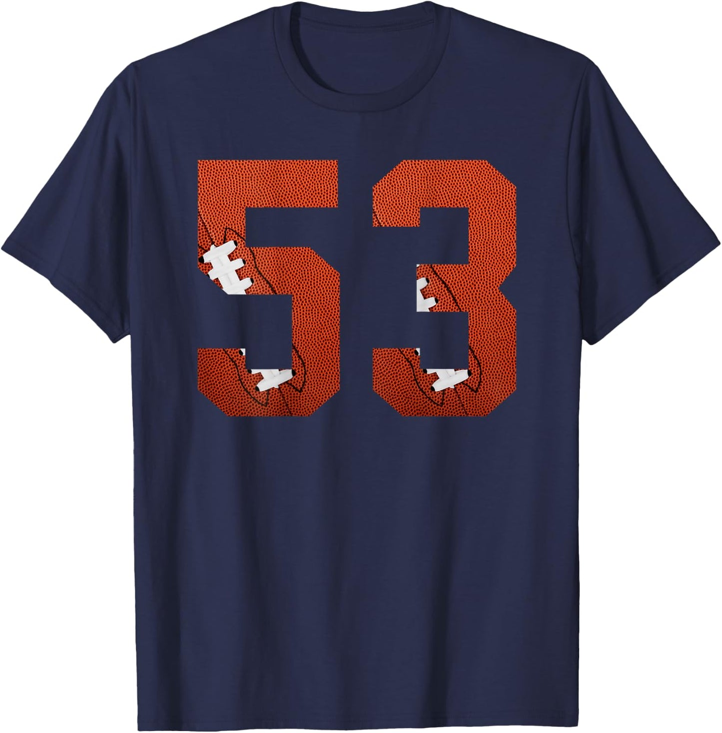 Number 53 BACKSIDE - American Football Jersey Numbered T-Shirt - T-Shirt | Navy