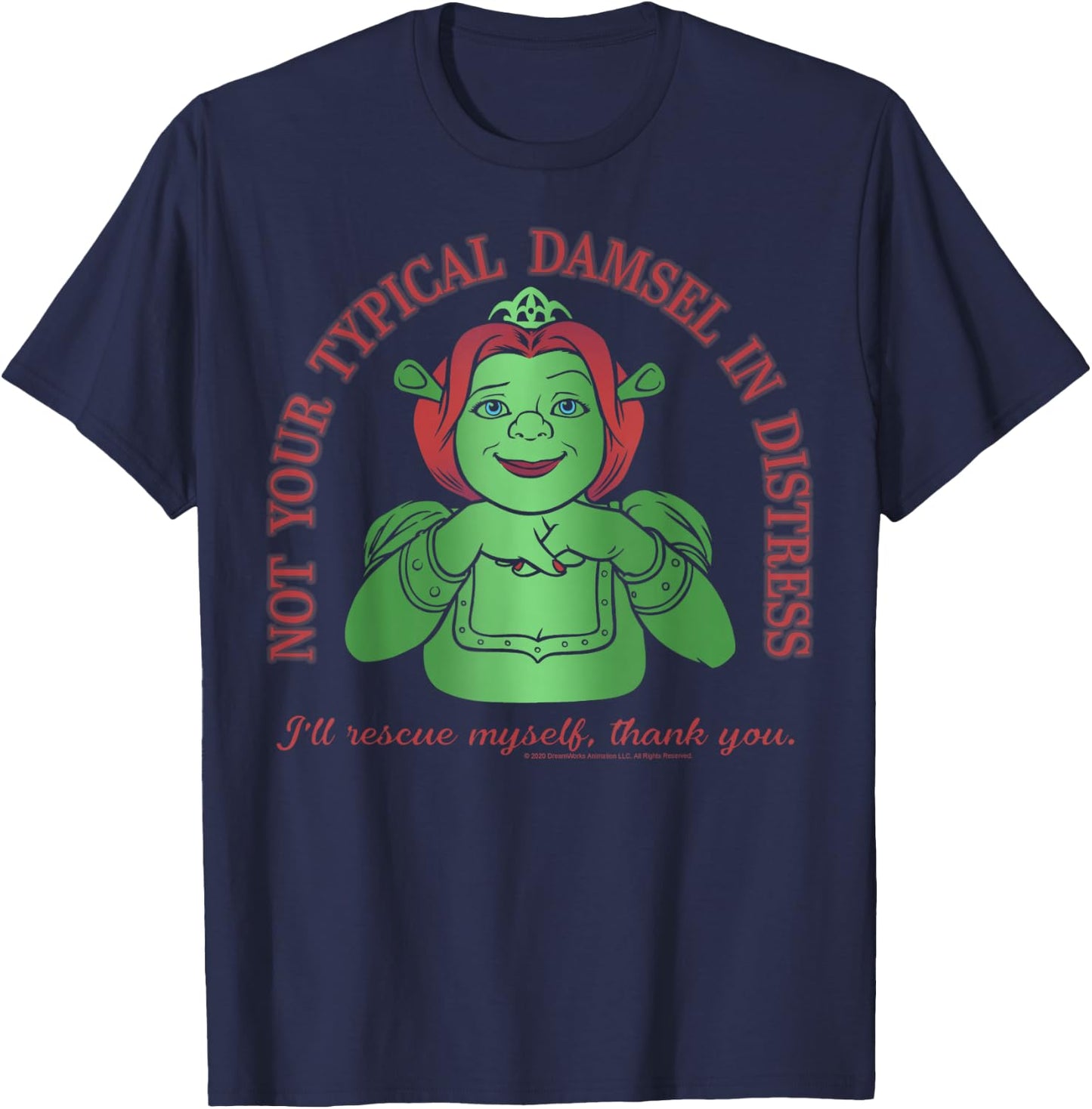 Shrek Fiona Not Your Typical Damsel in Distress T-Shirt - T-Shirt | Navy