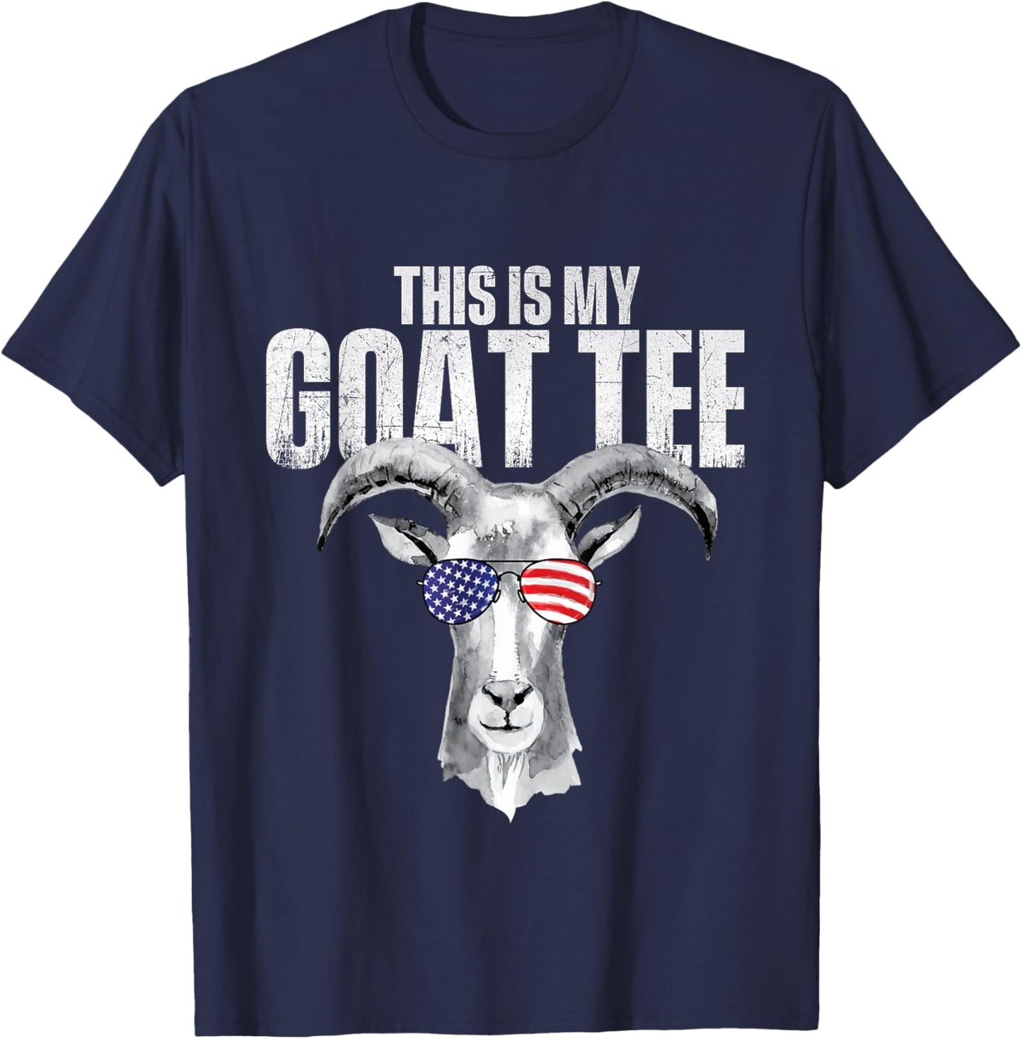 This Is My Goat - USA American Flag Goats Farm Animal Girls Kids Men T-Shirt - T-Shirt | Navy
