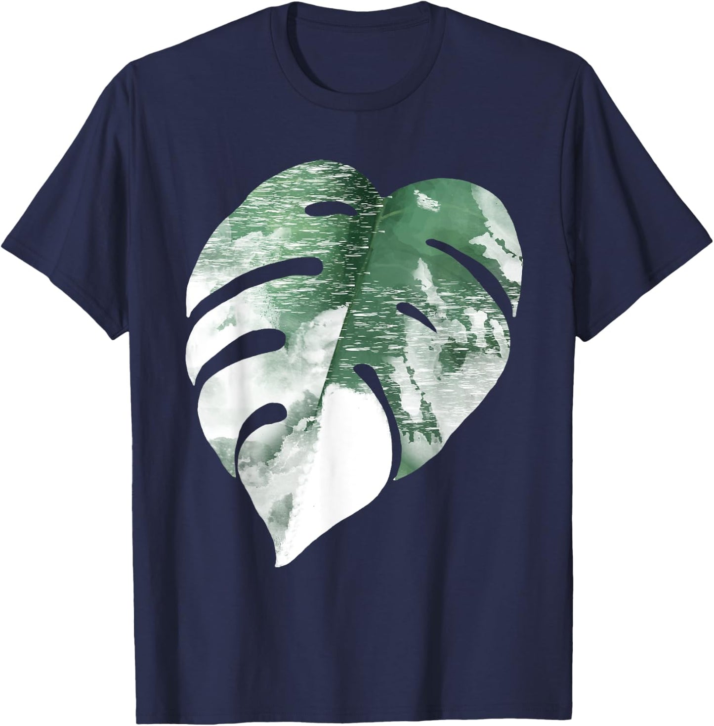 Houseplant Plant Lover Gift Plant Philodendron Monstera Albo T-Shirt - T-Shirt | Navy
