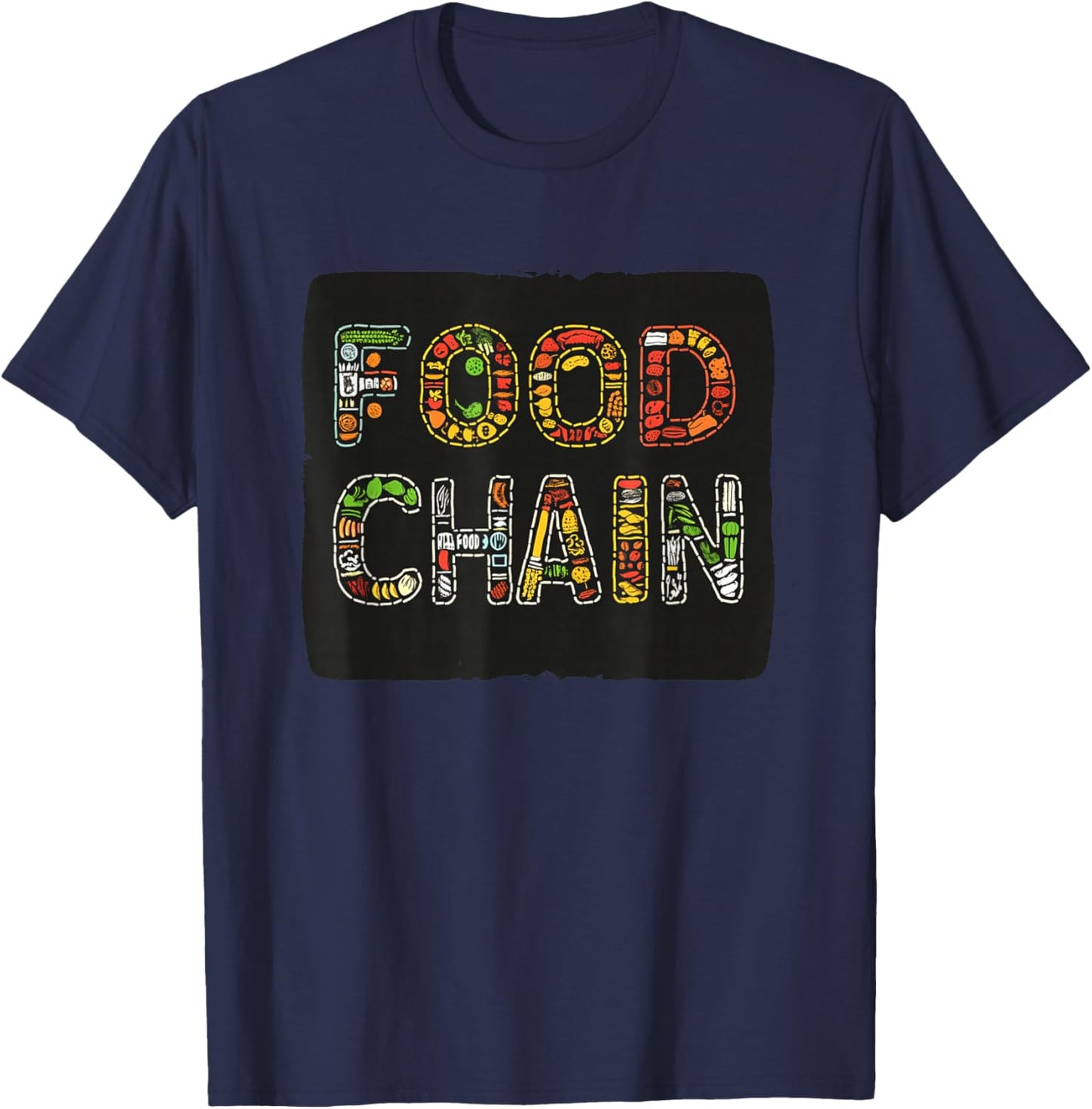 Awesome Food Chain Costume for Boys and Girls T-Shirt - T-Shirt | Navy