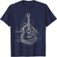 Guitar Musical Instrument Drawing House Art Guitar T-Shirt - T-Shirt | Navy
