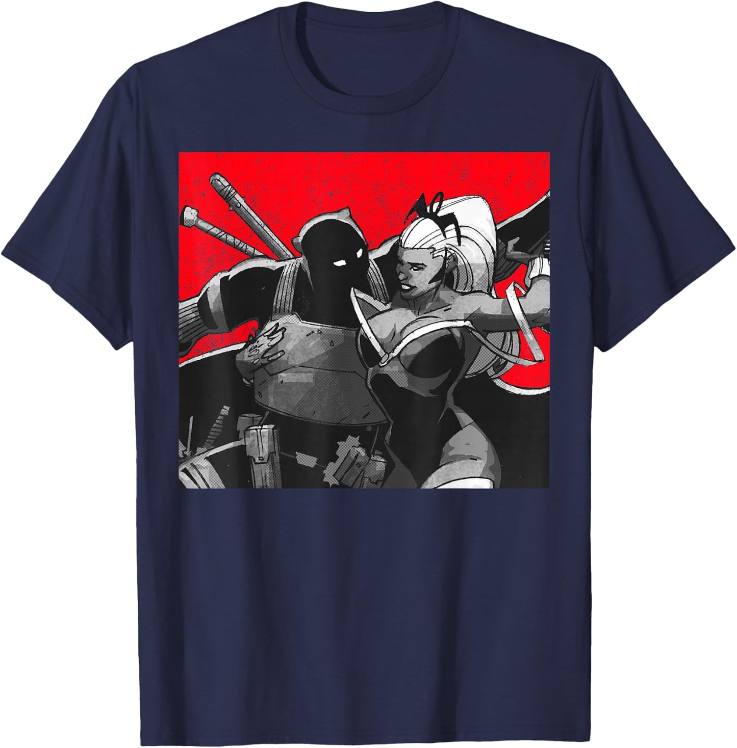 Marvel Black Panther & Storm Kanji Portrait T-Shirt - T-Shirt | Navy