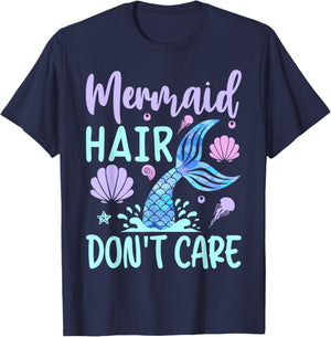 Mermaid Hair Don't Care Mermaids T-Shirt - T-Shirt | Navy
