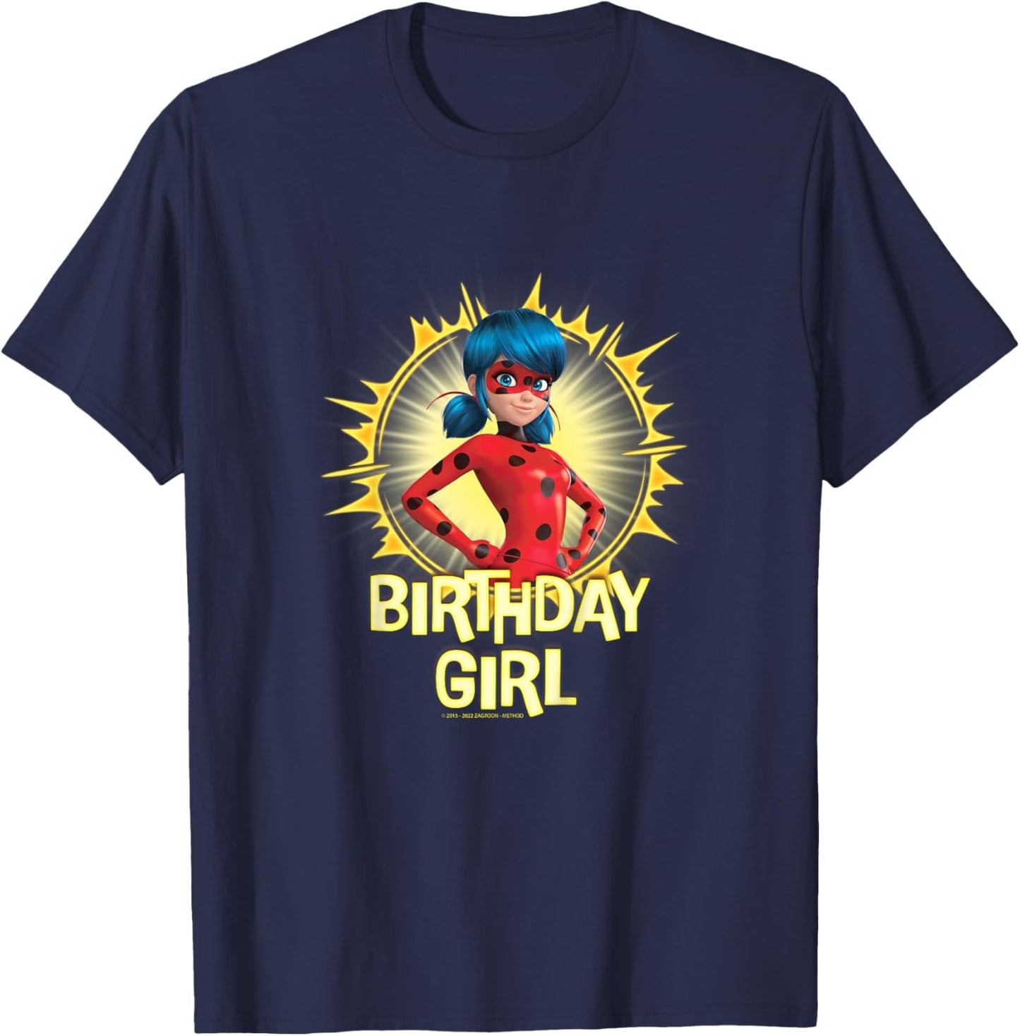 Kids Miraculous Lady Bug - Birthday Girl T-Shirt - T-Shirt | Navy