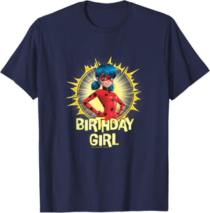 Kids Miraculous Lady Bug - Birthday Girl T-Shirt - T-Shirt | Navy