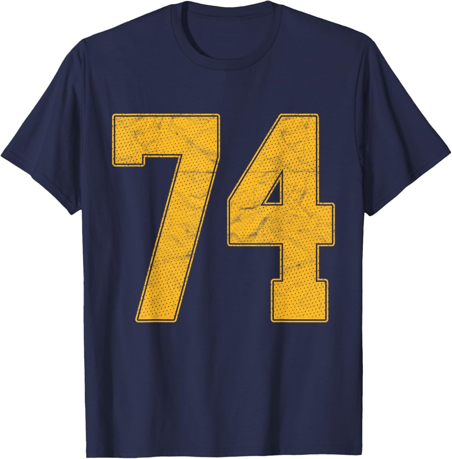 Number 74 Numbered Uniform Sports Team Jersey 74th Birthday T-Shirt - T-Shirt | Navy