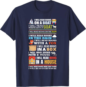 I Will Read Books On a Boat Reading Gift Readers T-Shirt - T-Shirt | Navy