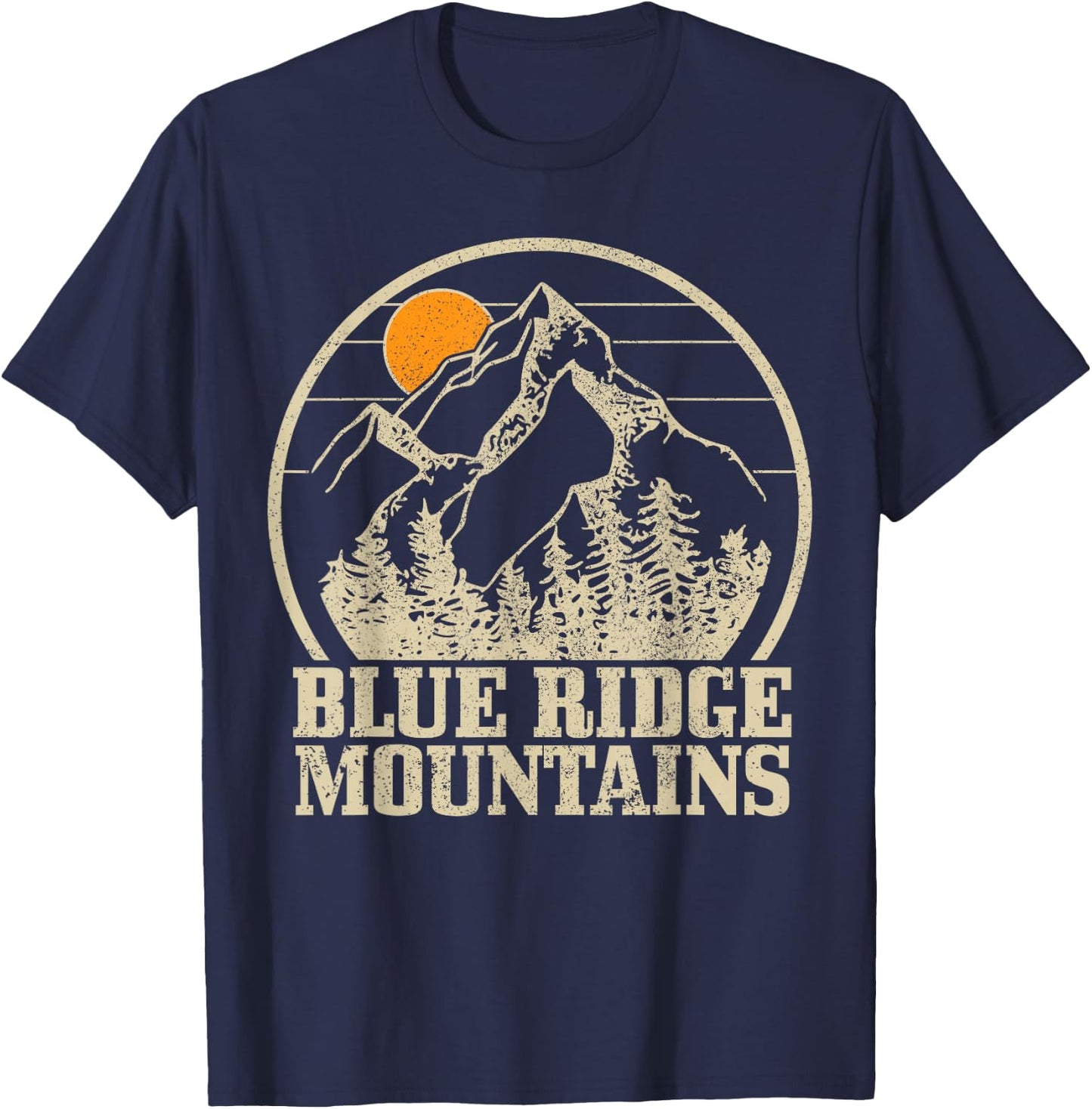 Blue Ridge Mountains Vintage Mountains USA America Souvenir T-Shirt - T-Shirt | Navy