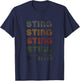 Love Heart Sting Grunge Vintage Style Black Sting T-Shirt - T-Shirt | Navy