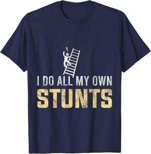 Fall Off Ladder Silly Dad Humor Gift any Dad T-Shirt - T-Shirt | Navy