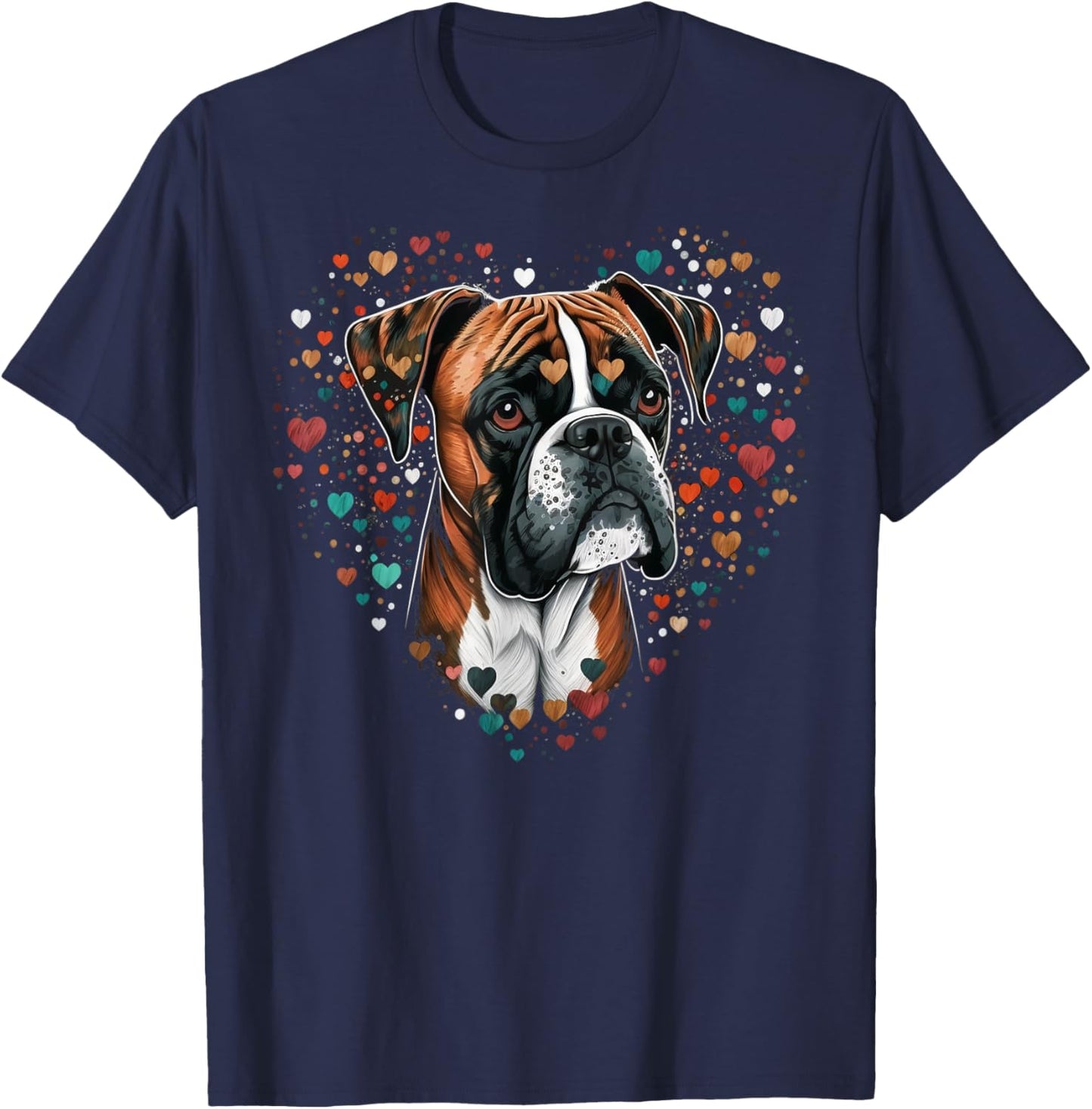 Cute Boxer Dog on Boxer Dog Lover Men Women Kids T-Shirt - T-Shirt | Navy