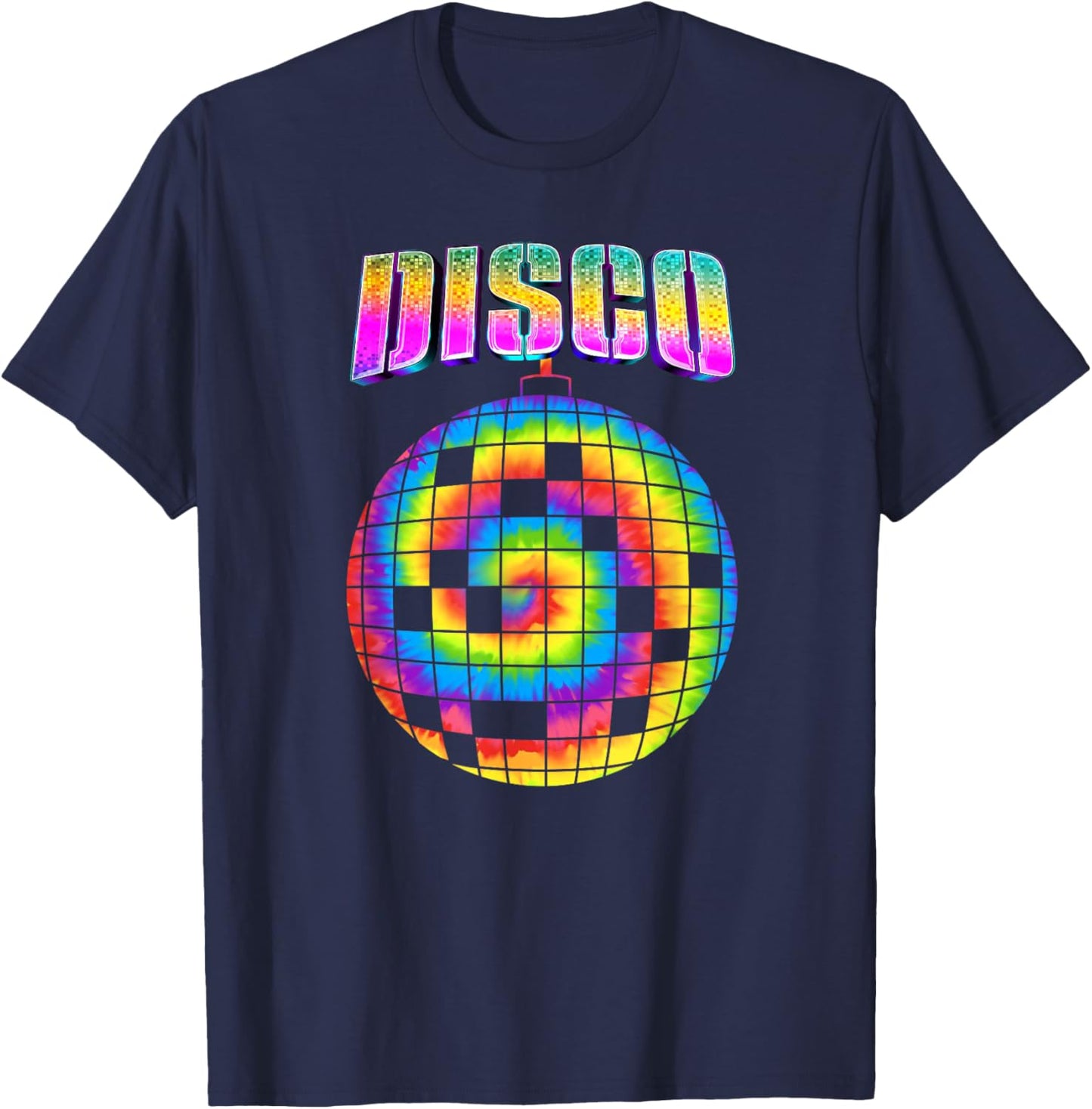 Tie Dye Disco Ball Hippie Gifts Funny Disco Music Lover T-Shirt - T-Shirt | Navy