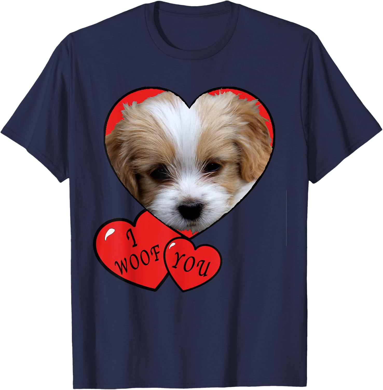 Puppy for Kids, I Woof You Cute I love puppies T-Shirt - T-Shirt | Navy