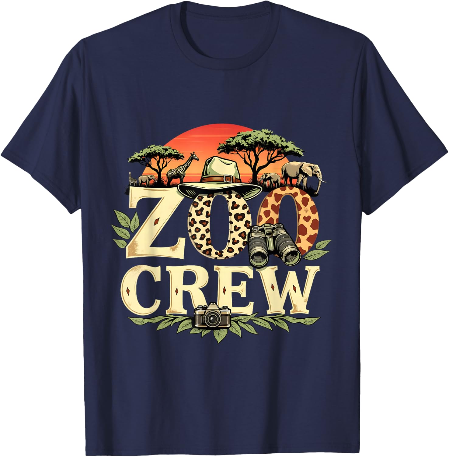 Zoo Crew Safari Animals Wildlife Animal Wild Field Trip T-Shirt - T-Shirt | Navy