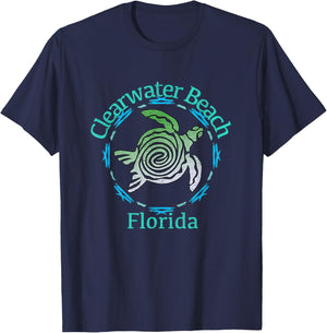 Clearwater Beach Vintage Tribal Turtle Gift Women Kids T-Shirt - T-Shirt | Navy