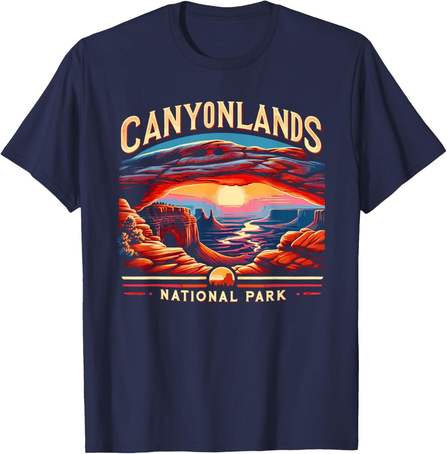 Canyonlands National Park Sunset Landscape Graphic T-Shirt - T-Shirt | Navy