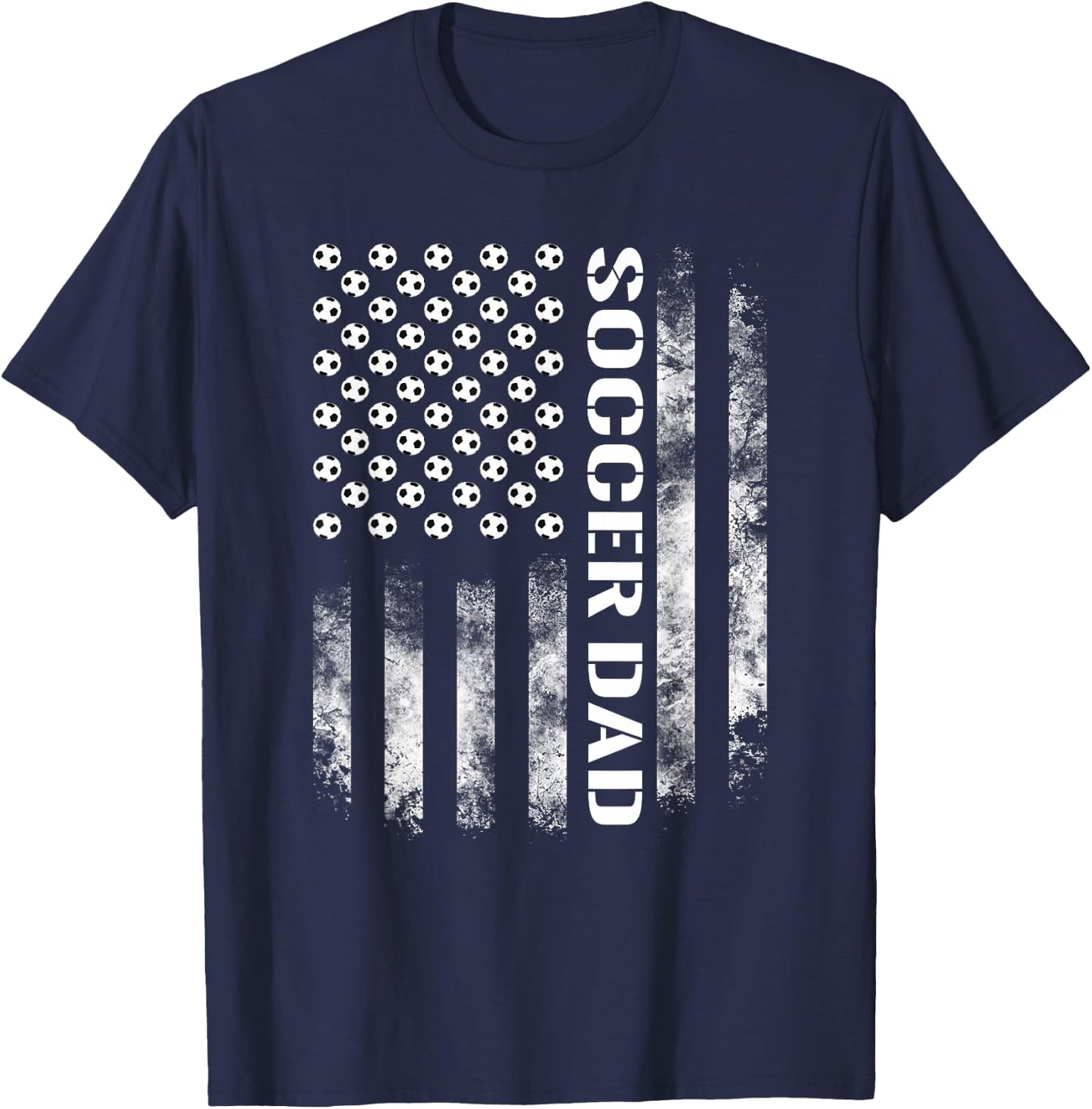 Soccer Dad Funny USA Flag T-Shirt - T-Shirt | Navy