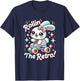 Rollin' The Retro Skater Bunny Rabbit Roller Skating T-Shirt - T-Shirt | Navy