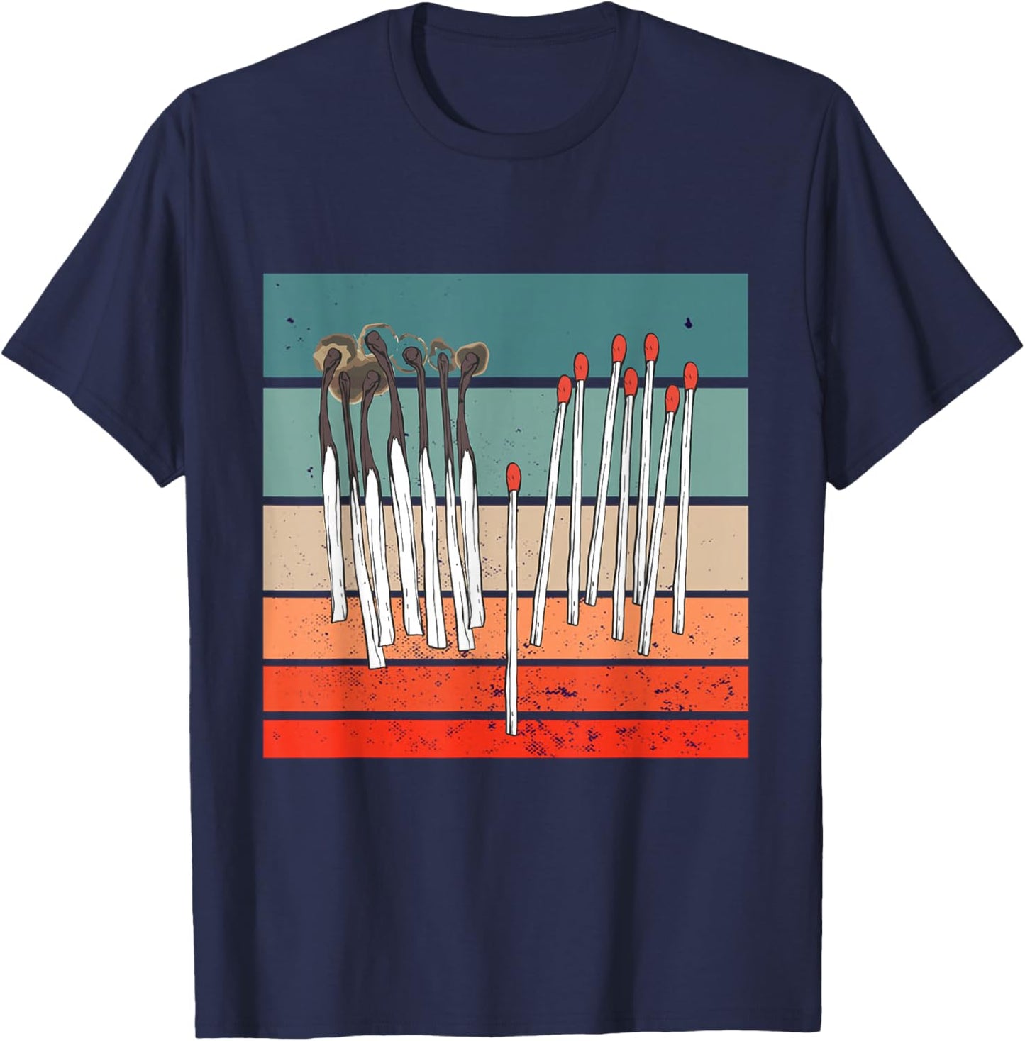 Burnt Matches Unburnt Carbonized Red Tips T-Shirt - T-Shirt | Navy